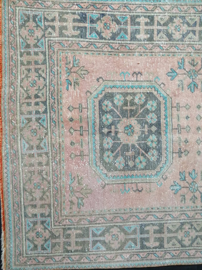 Oushak Runner Rug 11.4 x 4 Vintage Turkish Runner Rug Vintage Runner Rug Hallway Runner Rug Kitchen Runner Rug Wool Runner Rug