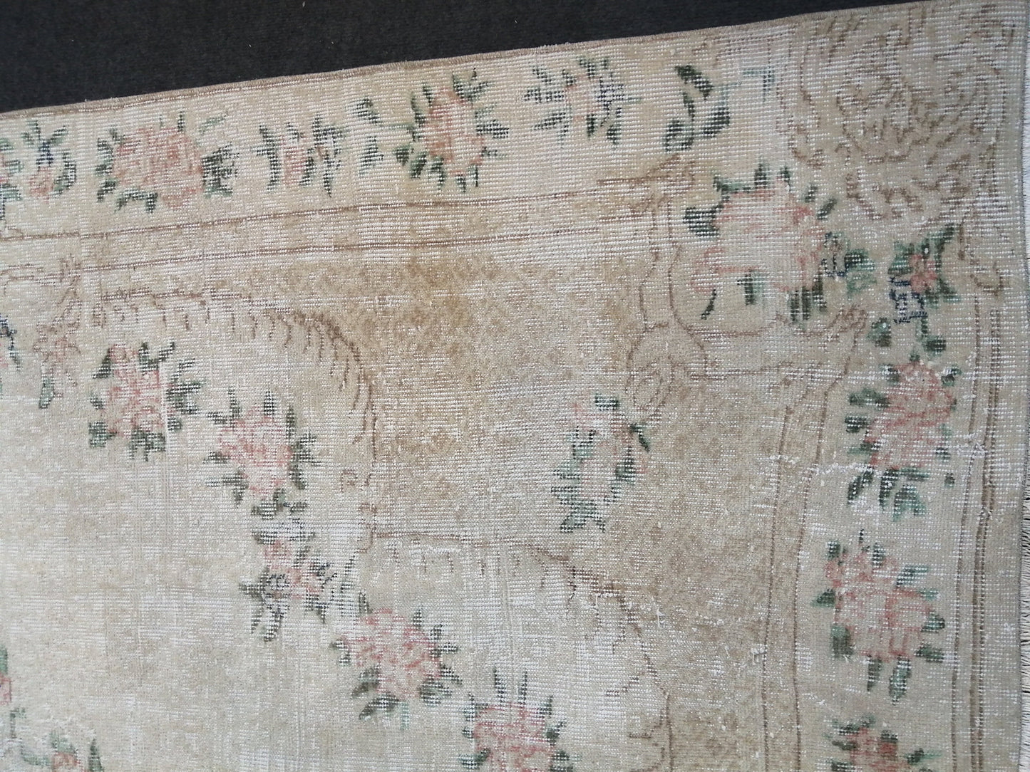 7x10 OUSHAK RUG TURKISH Muted Rug Vintage Distressed Oriental Rug Vintage Persian Rug Wool Floral Rug Hand Made Rug Vintage Turkish Rug