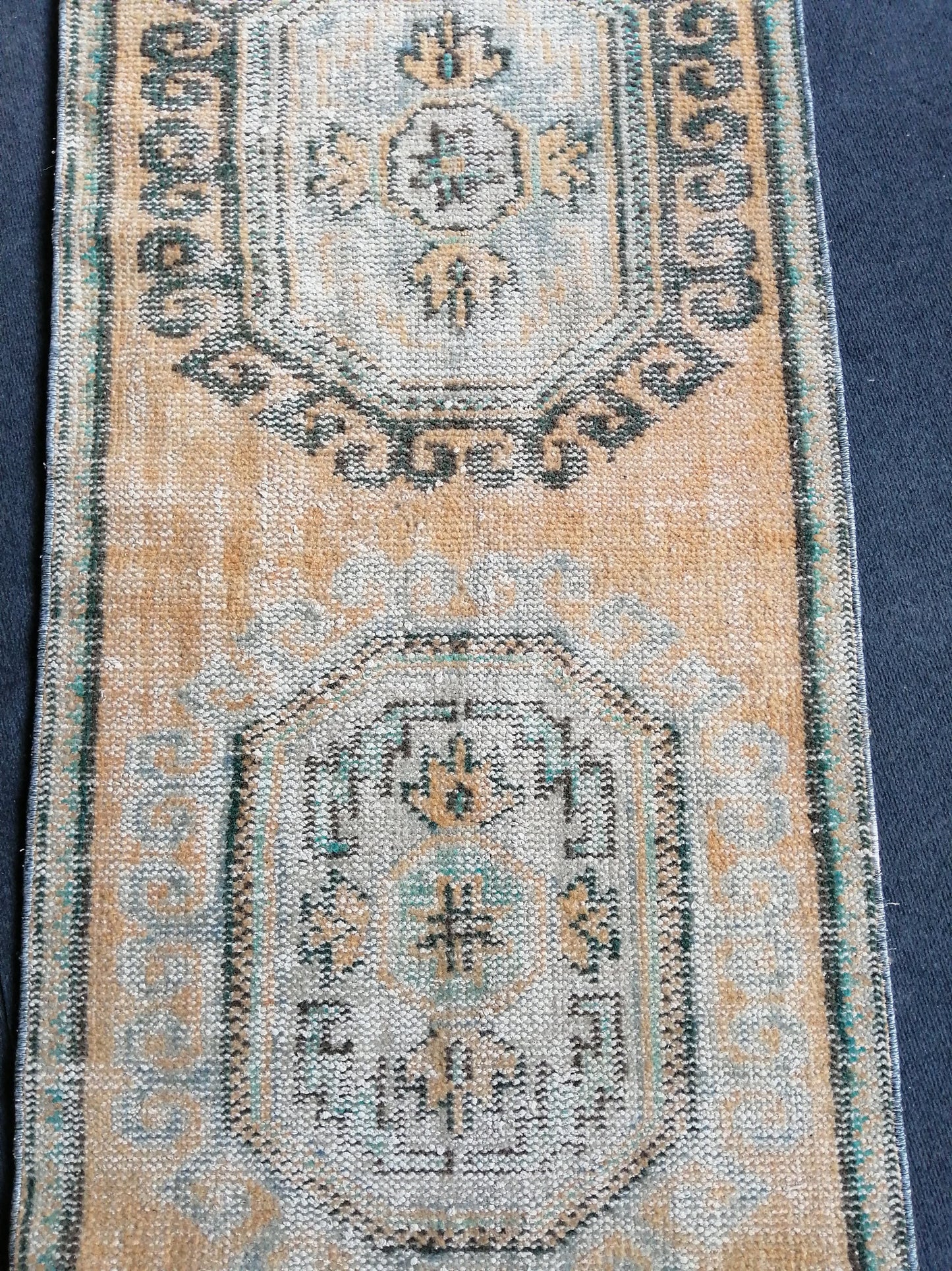 11.8 x 2.7 Muted Oushak Runner Rug Turkish Runner Rug Vintage Runner Rug Hallway Runner Rug Kitchen Runner Rug Wool Runner Rug