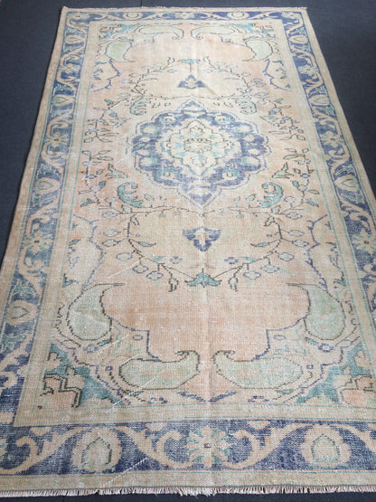 5.2 x 9.3 Large Area OUSHAK RUG TURKISH Oriental Rug Vintage Persian Rug Vintage 5x9 Rug Wool Oushak Rug Hand Made Rugs Vintage Turkish Rug