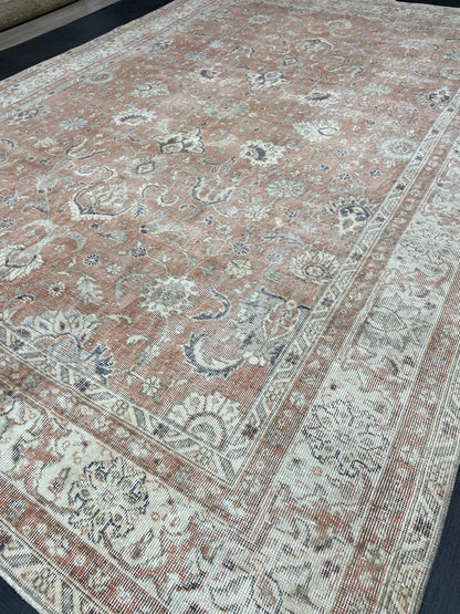 7x10 OUSHAK RUG Wool Turkish Rug Vintage Oriental Floral Rug Vintage Rug Vintage Persian Rug Wool Handmade Rug Hand Knotted Rug