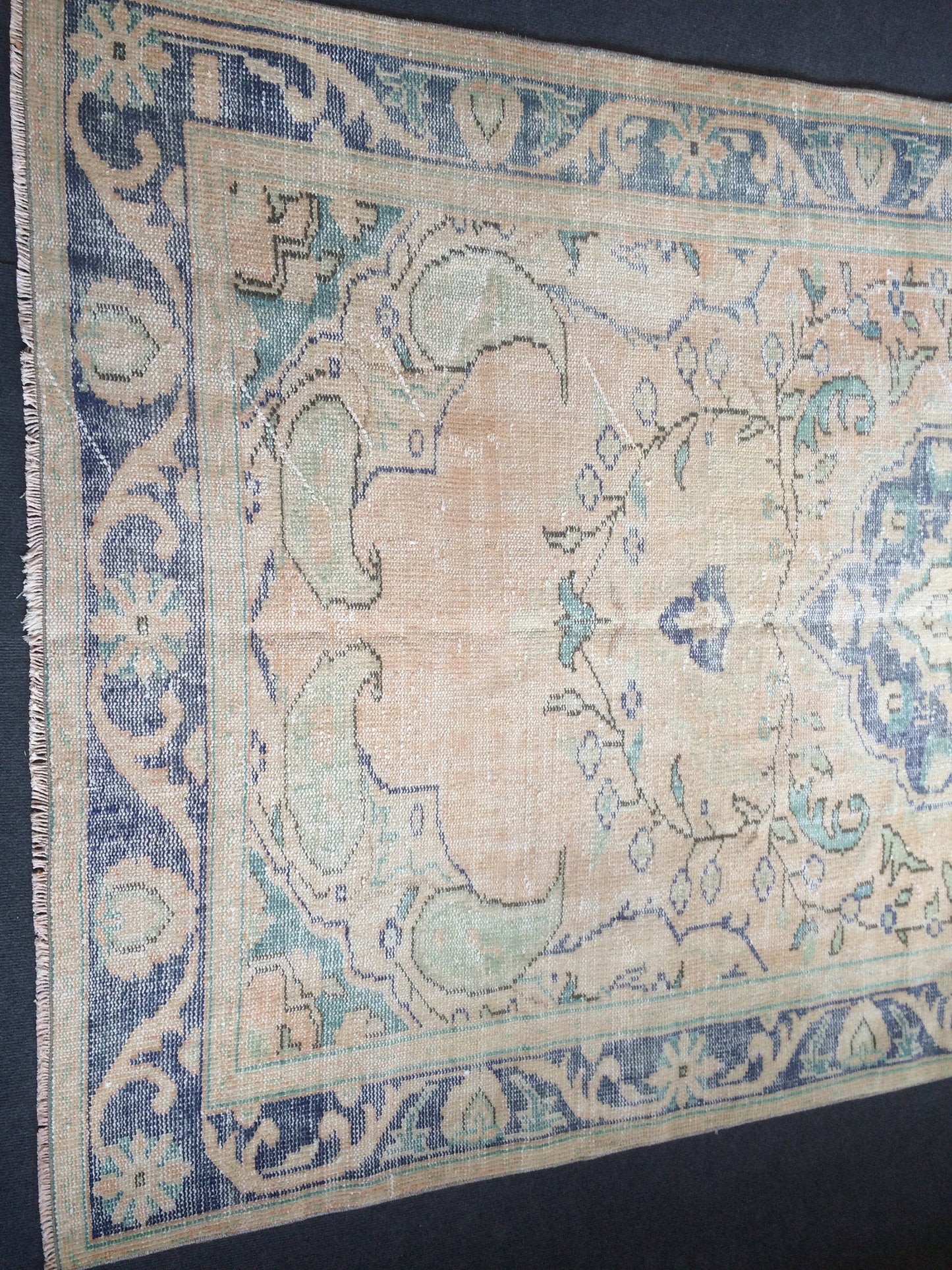 5.2 x 9.3 Large Area OUSHAK RUG TURKISH Oriental Rug Vintage Persian Rug Vintage 5x9 Rug Wool Oushak Rug Hand Made Rugs Vintage Turkish Rug