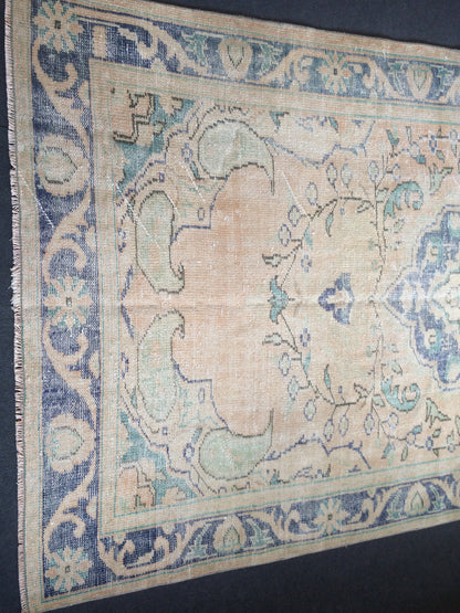 5.2 x 9.3 Large Area OUSHAK RUG TURKISH Oriental Rug Vintage Persian Rug Vintage 5x9 Rug Wool Oushak Rug Hand Made Rugs Vintage Turkish Rug