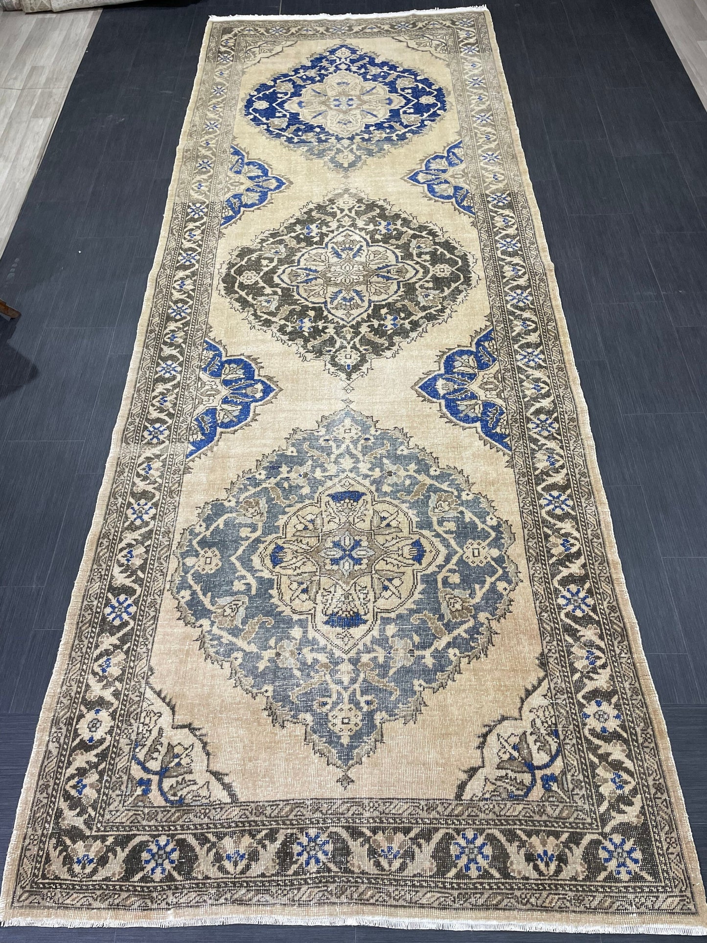 Oushak 4.8 x 13 Runner Rug Turkish Runner Rug Vintage Runner Rug Hallway Runner Rug Kitchen Runner Rug Wool Runner Handmade Runner