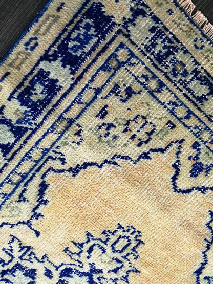 4.6 x 2.6 Blue Rugs, Hand Made Rug, Oushak Rug, Rustic Rug, Bohemian Rug, Rug Runner, Turkish Rug, Farmhouse Rug, Vintage Rug, Wool rug
