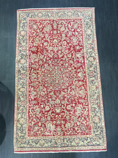 Vintage Rug, TURKISH 3x5 Rug,  HANDMADE Rug, Fine Hand Knotted Oushak Rug, Persian Rug Oriental Rug, Quality Rug