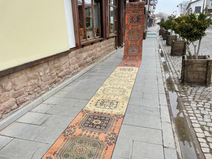 Vintage Staircase Runner Rug 2.3 x 31 ft Extra Long TURKISH Runner Rug Vintage Runner Rug Distressed Runner Rug  Runner Hand Knotted Runner