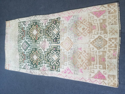 3.4 x 6.8 Vintage wool rug, oushak rug, unique handmade rug kitchen rug bohemian rug traditional rug