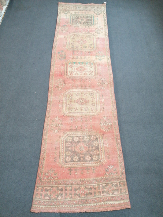 3.2 x 11.10 oushak runner rug,turkish runner rug, vintage runner rug