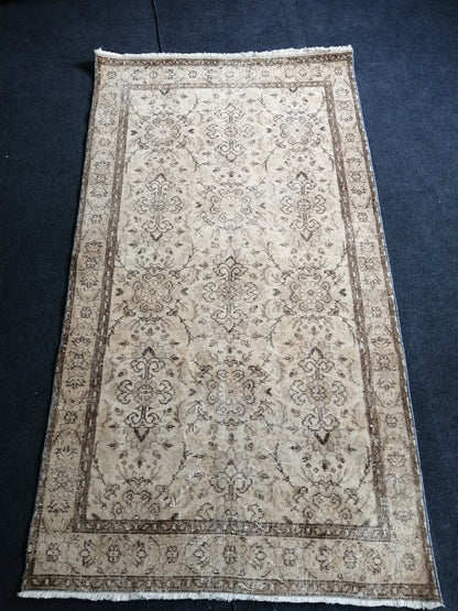 6.9 x 3.8 Rugs, Hand Made Rug, Neutral Rug, Rustic Rug, Boho Rug, Rug Runner, Neutral Turkish Rug, Farmhouse Rug, Vintage Rug, Wool rug