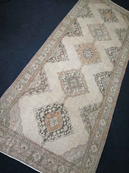 12.7 x 5 Oushak Runner Rug Turkish Runner Rug Vintage Runner Rug Hallway Runner Rug, Muted Oushak Rug, Vintage Turkish Rug