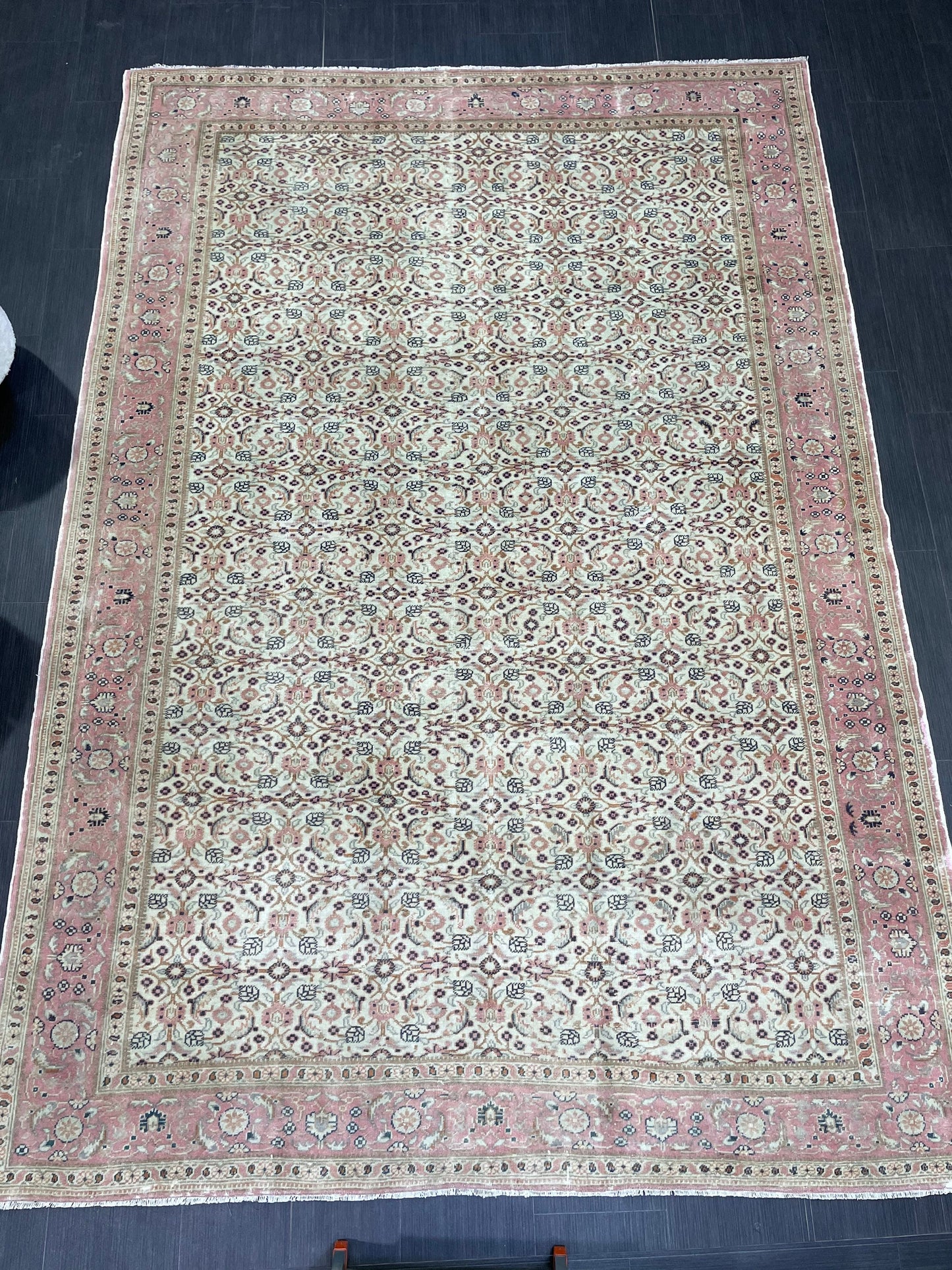 Persian RUG Hand Knotted 6.4 x 9.3 Rug Vintage Oushak Rug Vintage Quality Rug Wool Fine Knotted Rug Handmade Rug Vintage Turkish Rug