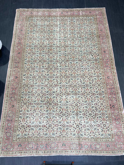 Persian RUG Hand Knotted 6.4 x 9.3 Rug Vintage Oushak Rug Vintage Quality Rug Wool Fine Knotted Rug Handmade Rug Vintage Turkish Rug