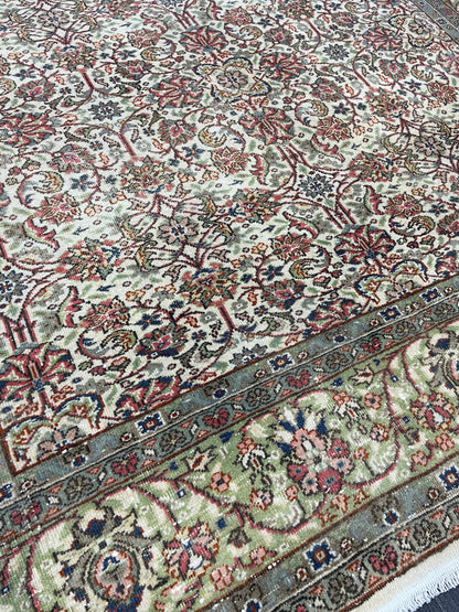 Persian RUG Hand Knotted 5.5 x 8.5 Rug Vintage Oushak Rug Vintage Quality Rug Wool Fine Knotted Rug Handmade Rug Vintage Turkish Rug