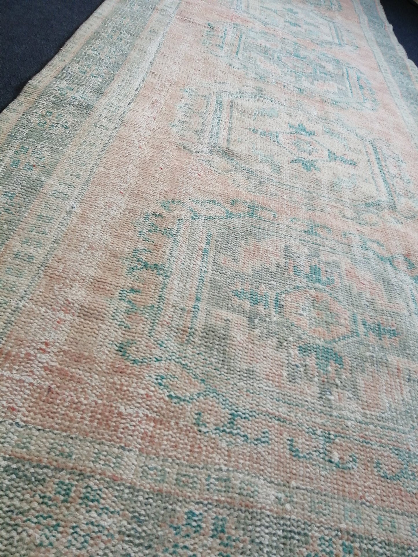 11.2 x 4.3 Muted Oushak Runner Rug Turkish Runner Rug Muted Vintage Runner Rug Hallway Runner Rug Kitchen Runner Rug Wool Runner Rug