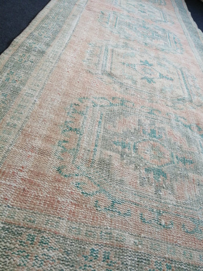 11.2 x 4.3 Muted Oushak Runner Rug Turkish Runner Rug Muted Vintage Runner Rug Hallway Runner Rug Kitchen Runner Rug Wool Runner Rug