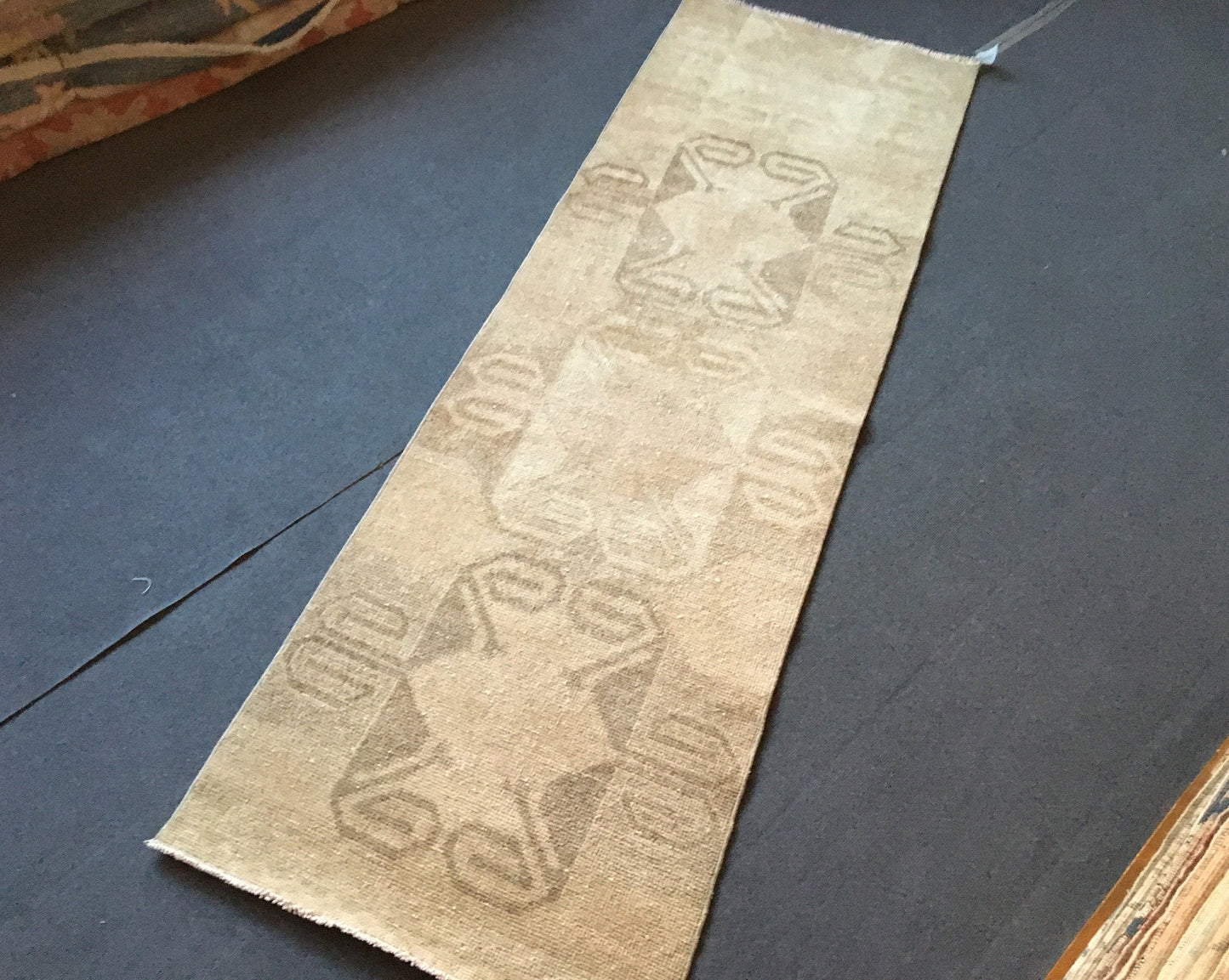 2.6x8 feet long hallway runner rug, turkish wool entrway floor long natural runner rug, oushak vintage brown living room area runner rugs