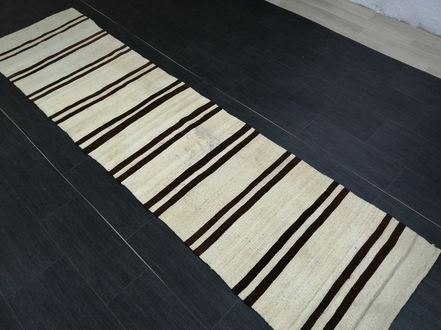 2.3 X 9 Neutral Runner Rugs, Hand Made Rug, Neutral Oushak Rug, Rustic Rug, Rug Runner,Farmhouse Rug, Vintage Rug, Wool rug