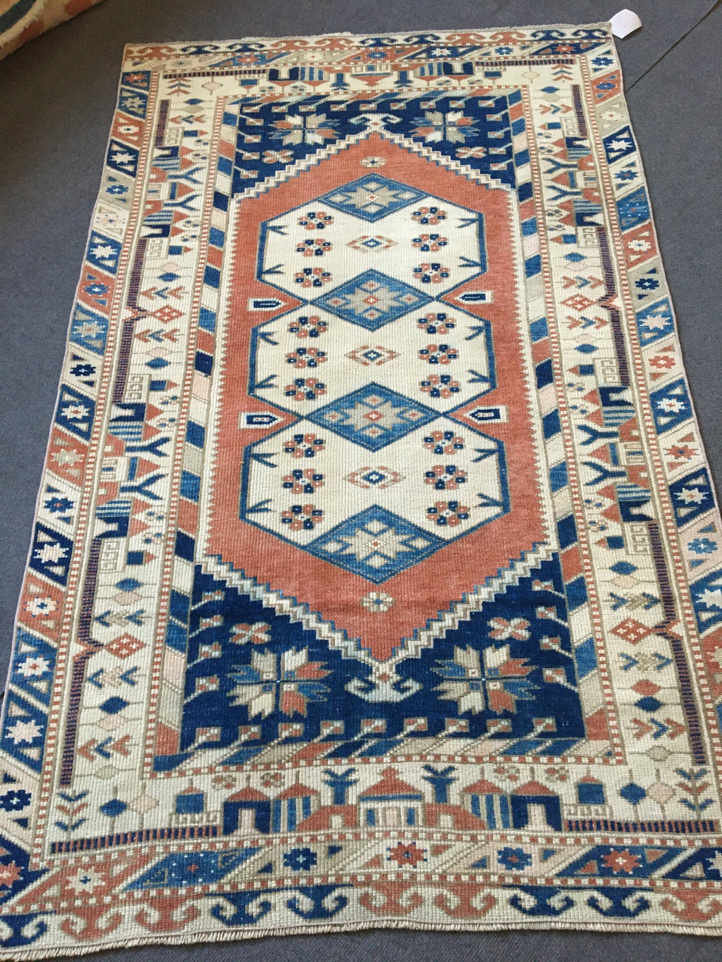 4x6 feet trurkish blue muted bedroom rug, vintage oushak living room flor large rug, kitchen area wide bohemian rug, etnique large bathroom