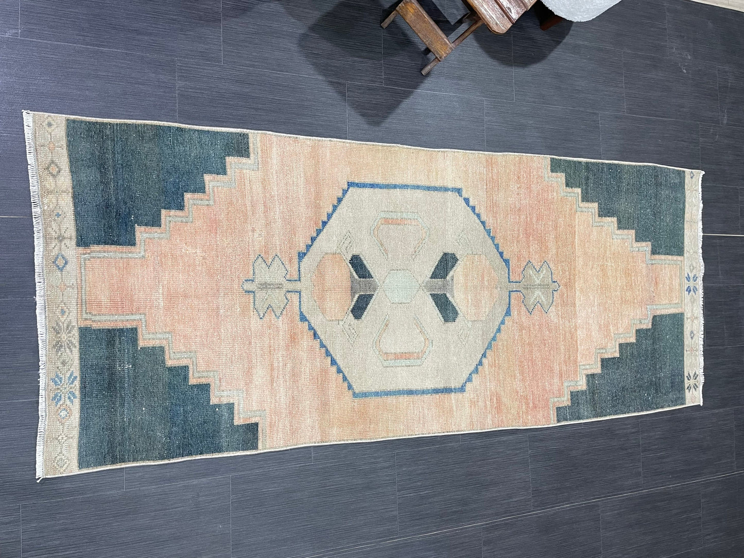 Handmade Rug Oushak 3.1 x 7.5 Rug Hand Knotted Rug, Antique Rug, Rug Runner, Turkish Rug, Farmhouse Rug, Vintage Rug, Wool rug