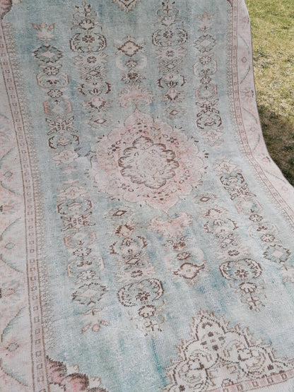 Vintage rug,5'8x9 wool oushak rug, handmade area rug