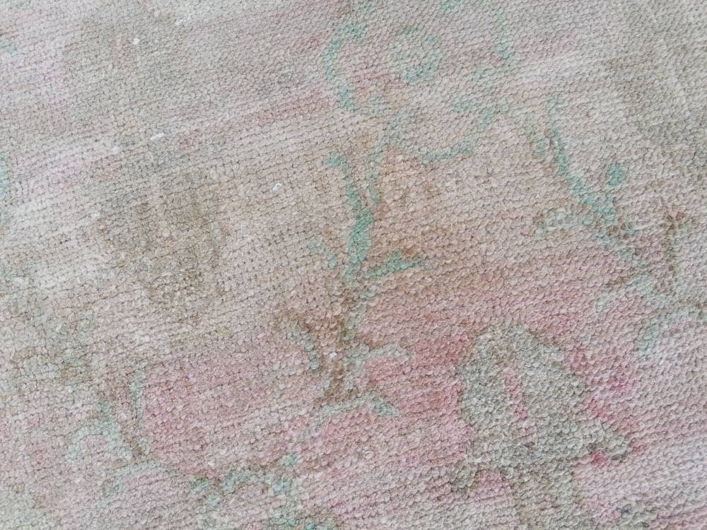 Pastel hallway wool runner rug, muted handmade runner rug 2'7x9'4 bohemian rug, vintage oushak runner, turkish runner rug