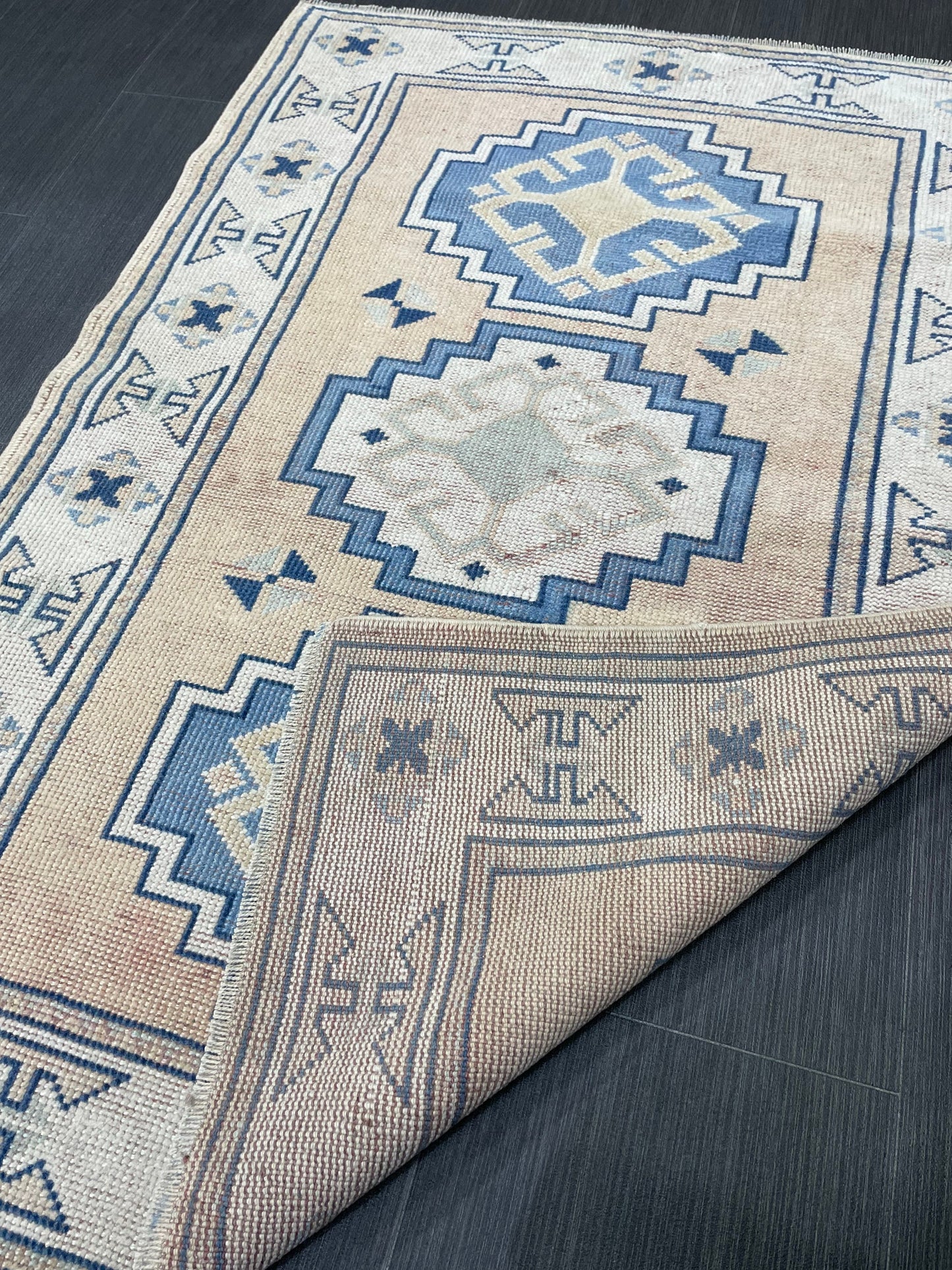 Hand Knotted Rug, Wool RUG, TURKISH Rug 3x4 ft, Vintage Oushak Rug, Vintage Persian Rug, Wool Oushak Rug, Handmade Vintage Rug