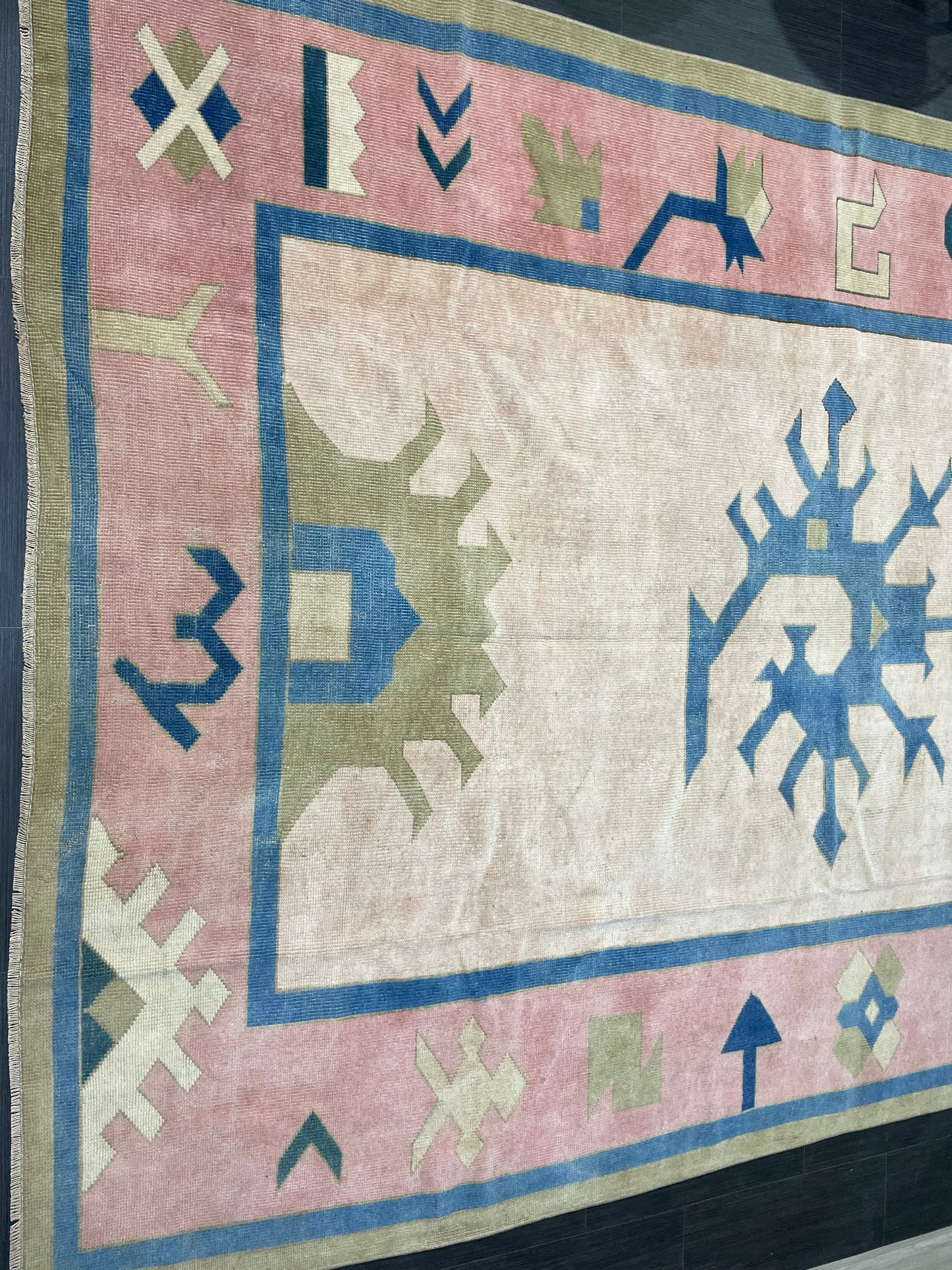 Muted Persian RUG, Turkish Oushak 7 x 10.2 Rug, Hand Knotted Antique Rug, Vintage Wool Rug, Oriental Rug Handmade Rug