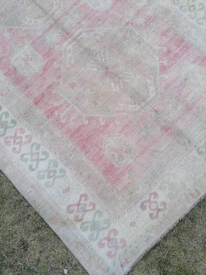 5 x 10.6 Vintage runner, oushak rug, hallway runner - handmade wool rug, kitchen runner rug,