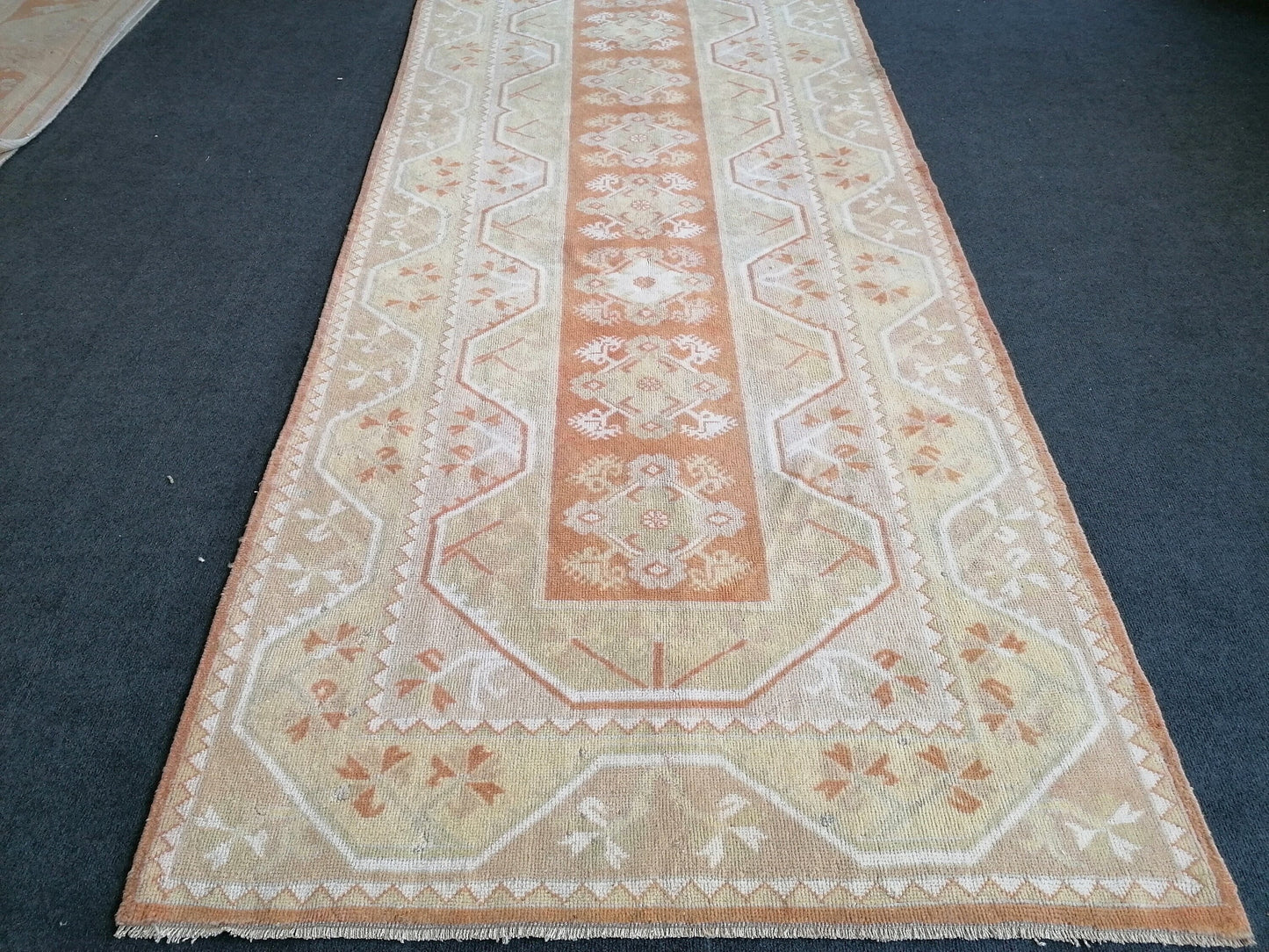 Runner rug 11'6x3'9 vintage kitchen runner hallway runner rug,oushak runner rug