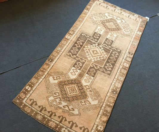 3x7 feet natural wool handmade large area rugs, vintage kitchen floor rug, turkish bedroom rug, oushak living room rugs, muted oversize rug
