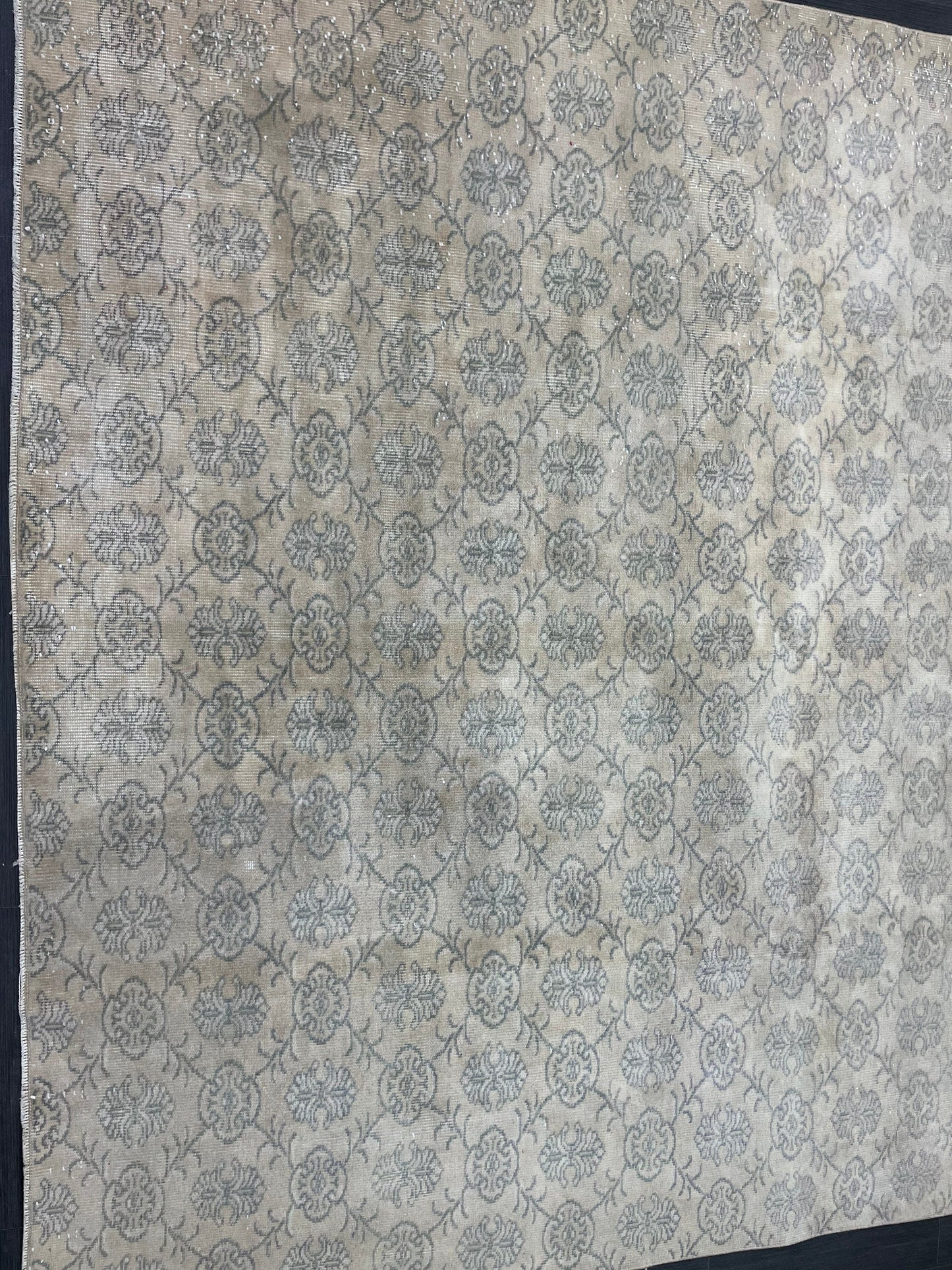 Muted RUG TURKISH 7.4 x 12 Rug Vintage Rug Natural Wool Oushak Rug Handmade Persian Rugs Vintage Turkish Rug Neutral Oriental rug