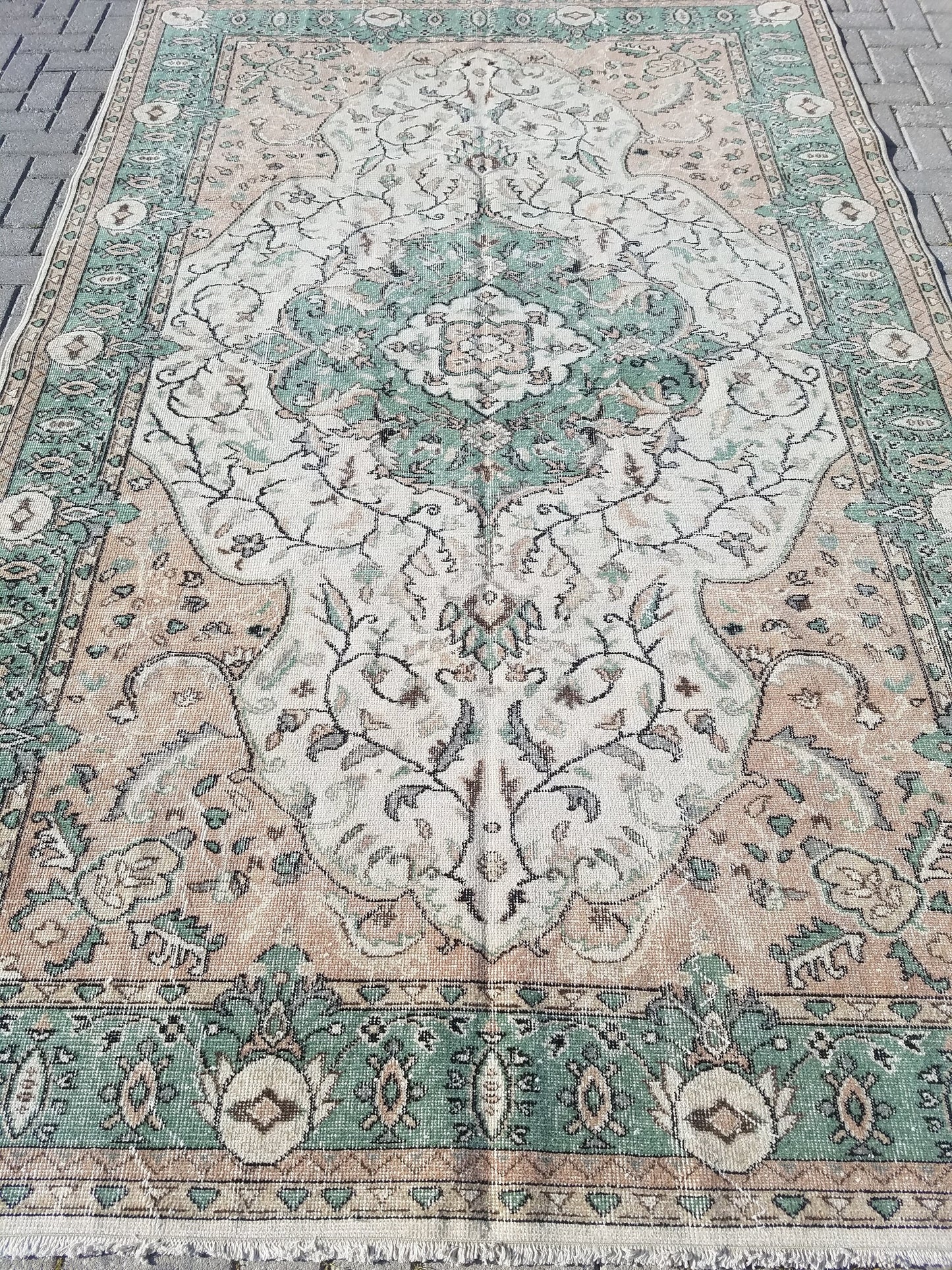 Oushak rug 6.3x10 vintage large rug vintage hand made rug