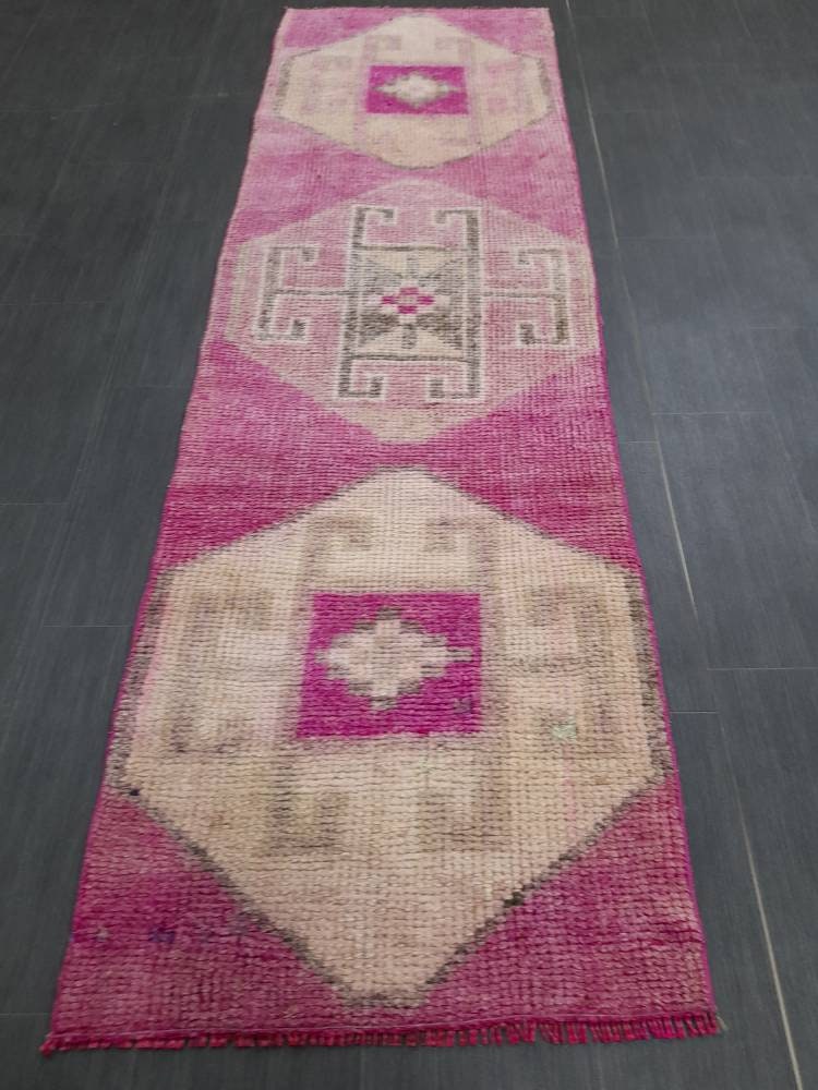 Handmade Runner Rug 2.4 x 8.2 Turkish Runner Rug Vintage Runner Rug Hallway Runner Rug Muted Kitchen Runner Rug Muted Persian Runner