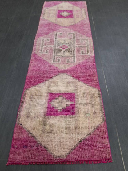 Handmade Runner Rug 2.4 x 8.2 Turkish Runner Rug Vintage Runner Rug Hallway Runner Rug Muted Kitchen Runner Rug Muted Persian Runner