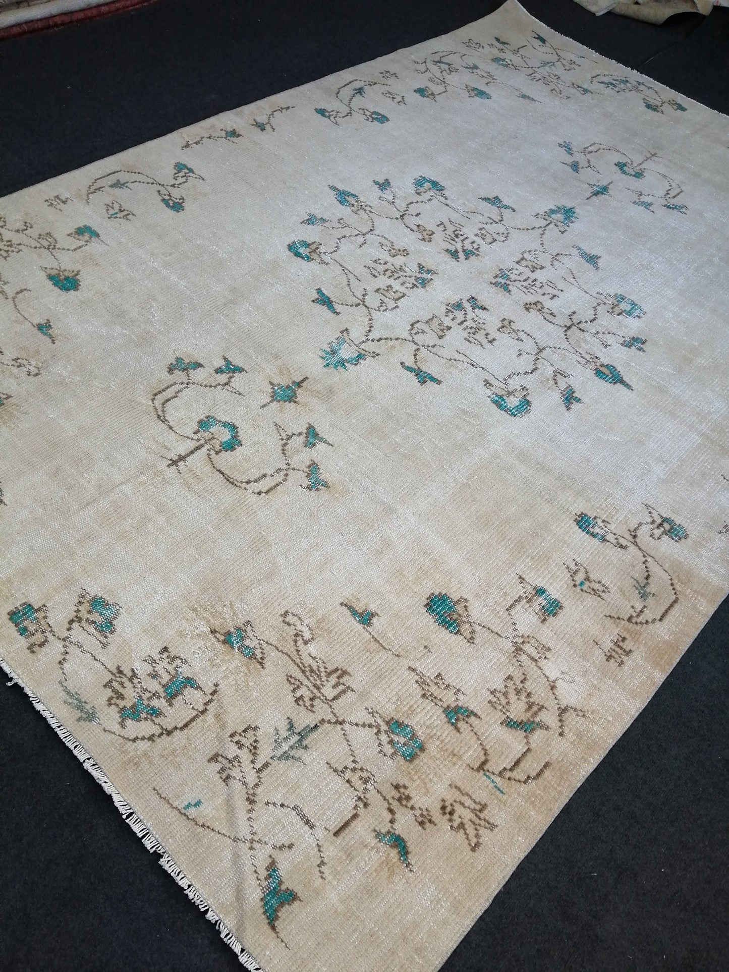 9.2 x 6 Vintage Rug TURKISH HAND MADE Rug Vintage Turkish Rug Oushak Rugs Muted Rug Turkish Oushak Rug, Vintage Oushak Rug 6x9 Wool Rug