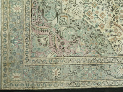 Muted OUSHAK RUG 6.2 x 9.3 TURKISH Rug Vintage Oushak Rug Muted Vintage Rug Wool Oushak Rug Hand Made Rugs Vintage Turkish Rug