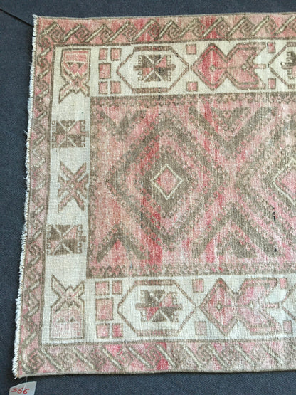 3x4 feet nautral faded turkish mini area rugs, handmade oushak bedroom rug, vintage red kitchen floor rug, small wide bathroom rug, wool rug