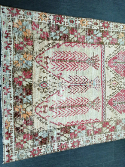 Oushak Runner Rug 4x11 Distressed Turkish Runner Rug Vintage Runner Rug Hallway Runner Rug Kitchen Runner Rug Wool Runner Rug Nomad Rug