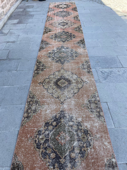 Distressed Vintage Runner Extra Long Turkish Runner 2.7 x 19.3 Stair Runner Rug Vintage Runner XL Oriental Runner Staircase Handmade Runner