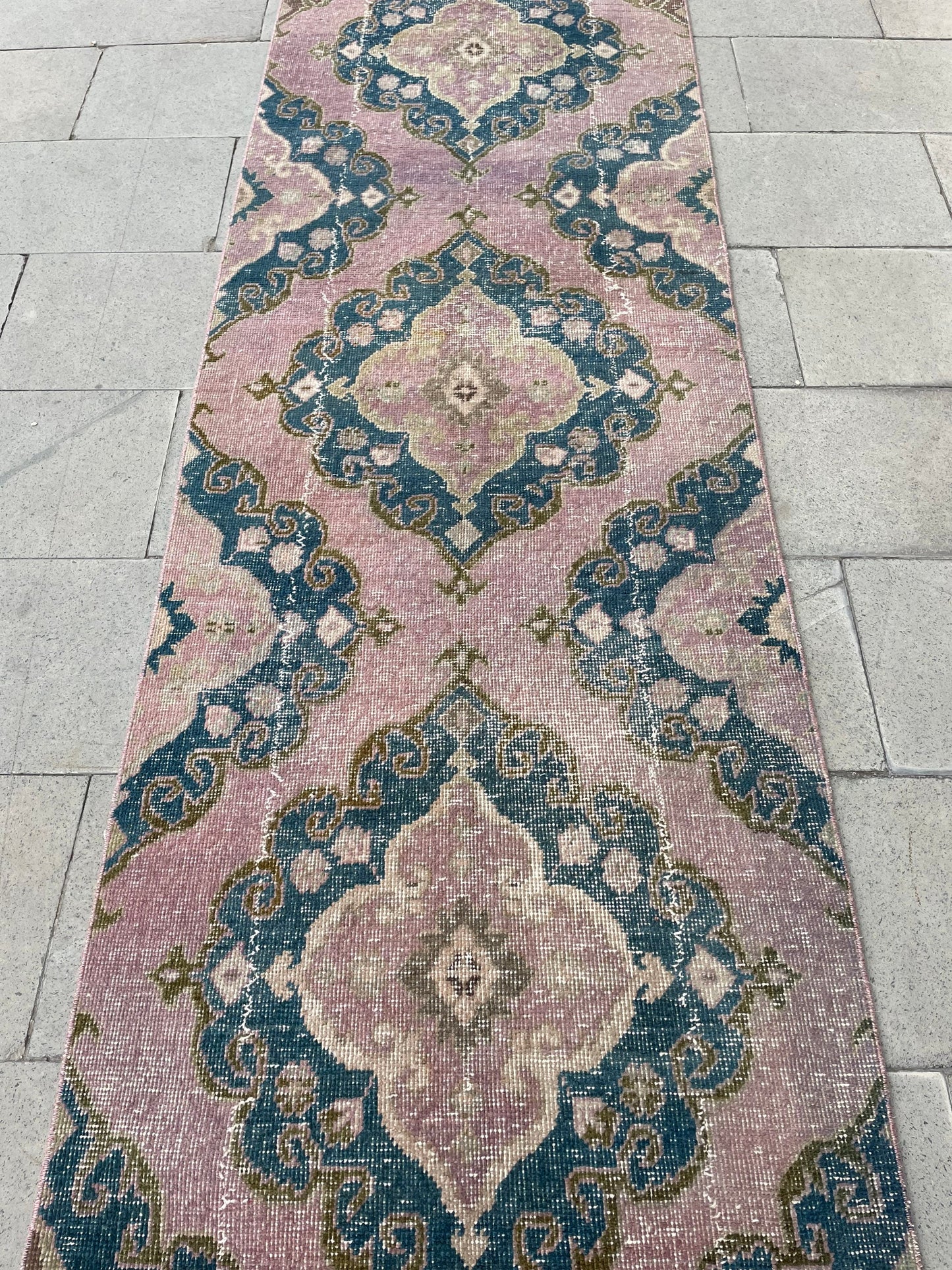 Wool Extra Long Turkish Runner Rug, Very Long Oushak Runner 2.6 x 23 ft Rug, Vintage Runner Rug, XL Oriental Runner Rug Staircase Runner rug