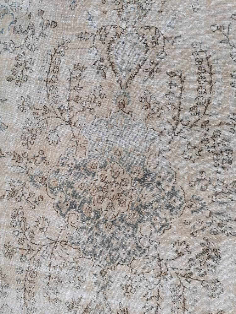 Large oushak wool rug 7'10x12'2 distressed vintage rug, turkish rug, living room rug