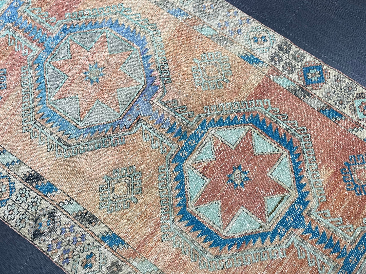 Oushak Runner Rug Turkish 4.6 x 12.5 Runner Rug Vintage Runner Rug Hallway Runner Rug Kitchen Runner Rug Wool Runner Rug Wool Oushak Rug