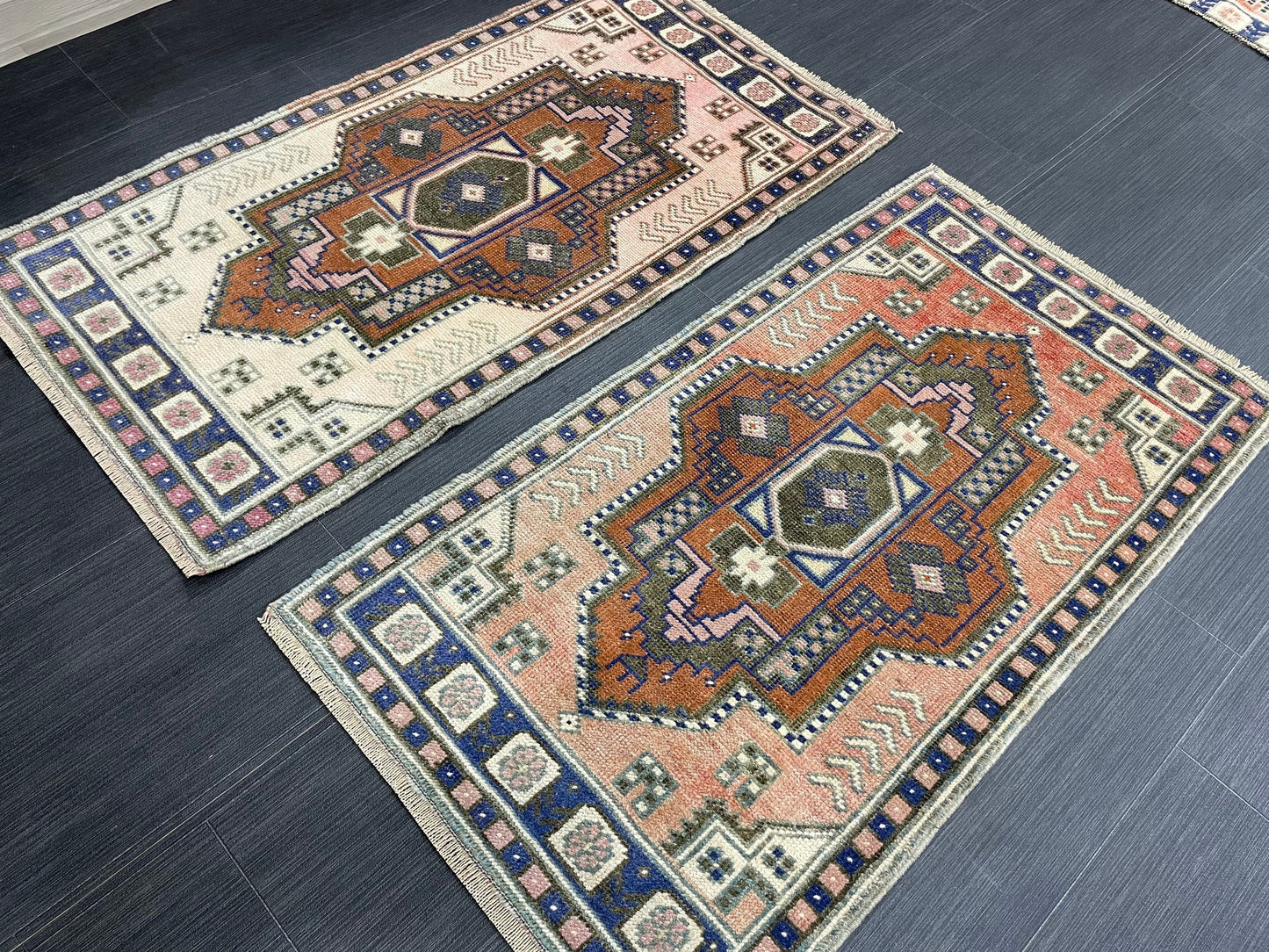 Coordinating Small Rug Turkish Rug Mini Twin Small Area Rug 1.7 x 3.3 Turkish Pair of Persian Hand Made Rug Matching Oriental Vintage Rug