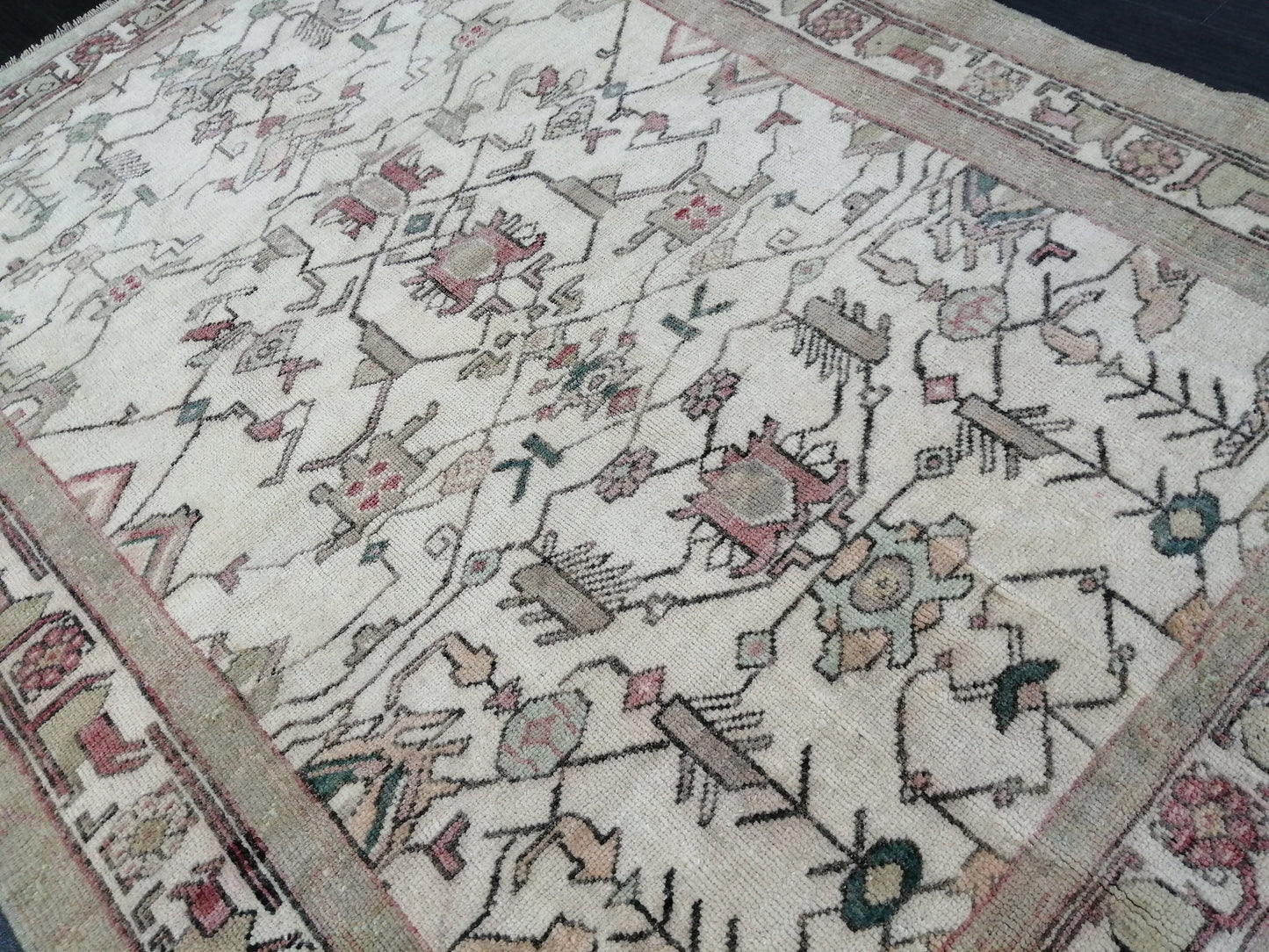 4 X 5 OUSHAK RUG Wool TURKISH Oushak Rug Vintage Oushak Runner Rug Vintage Hand Made Rugs Vintage Turkish Rug