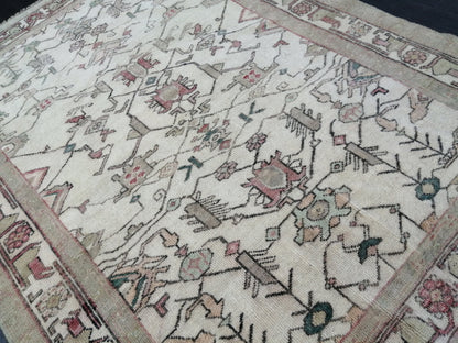 4 X 5 OUSHAK RUG Wool TURKISH Oushak Rug Vintage Oushak Runner Rug Vintage Hand Made Rugs Vintage Turkish Rug