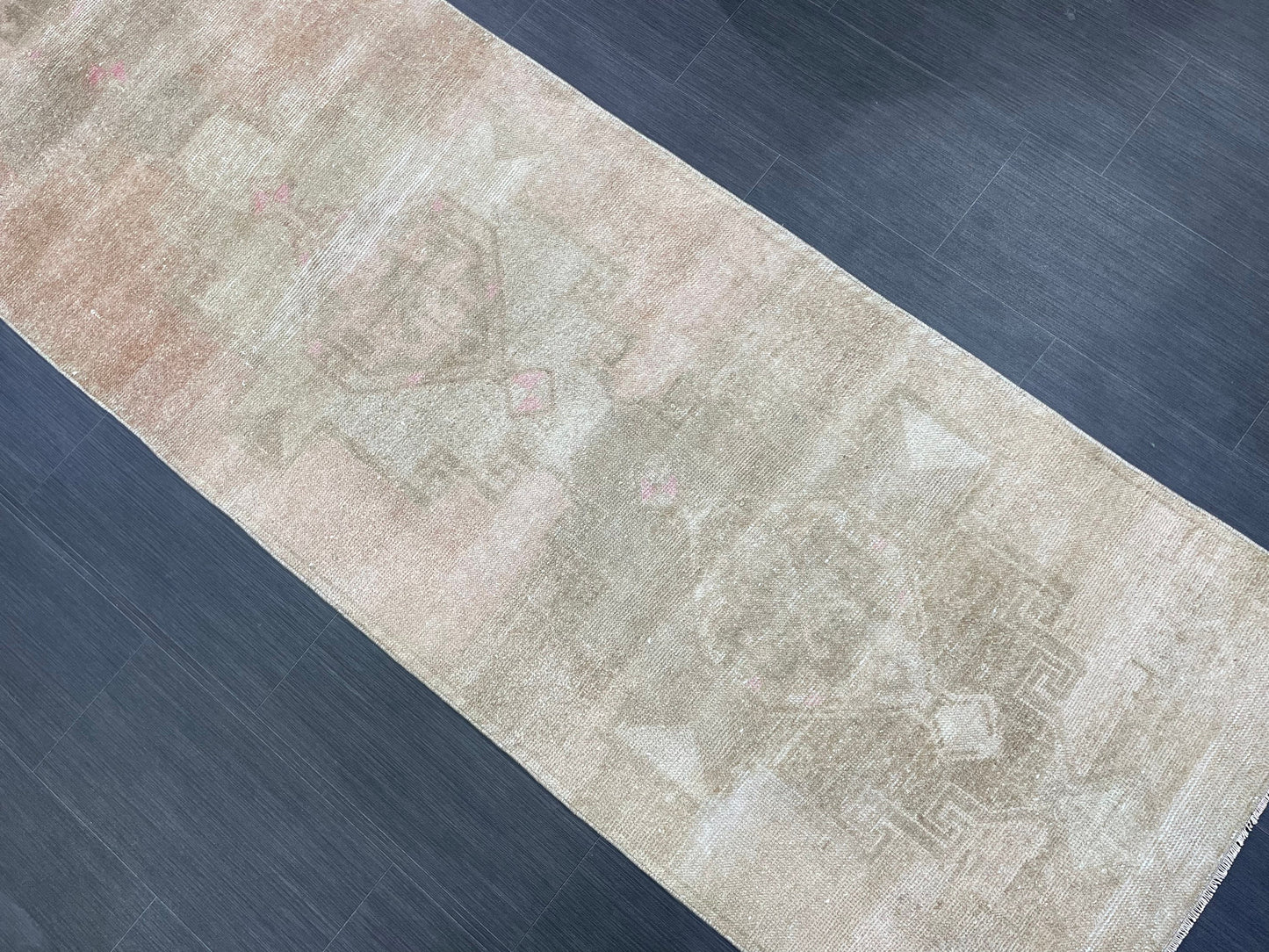 Antique Runner Rug, Persian2.8 x 12.7 Runner Rug, Wool Oushak Runner Rug, Long Turkish Runner Rug, Kitchen Runner Rug, Hallway Runner