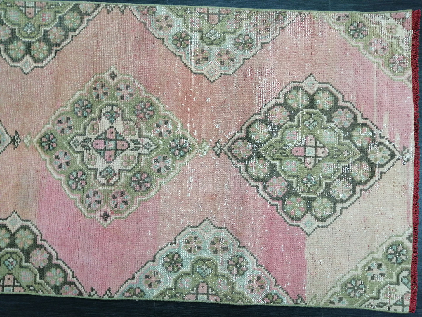 Vintage Oushak 10.2 x 2.9  Runner Rug Turkish Runner Rug Vintage Runner Rug Hallway Runner Rug Kitchen Runner Rug Wool Runner