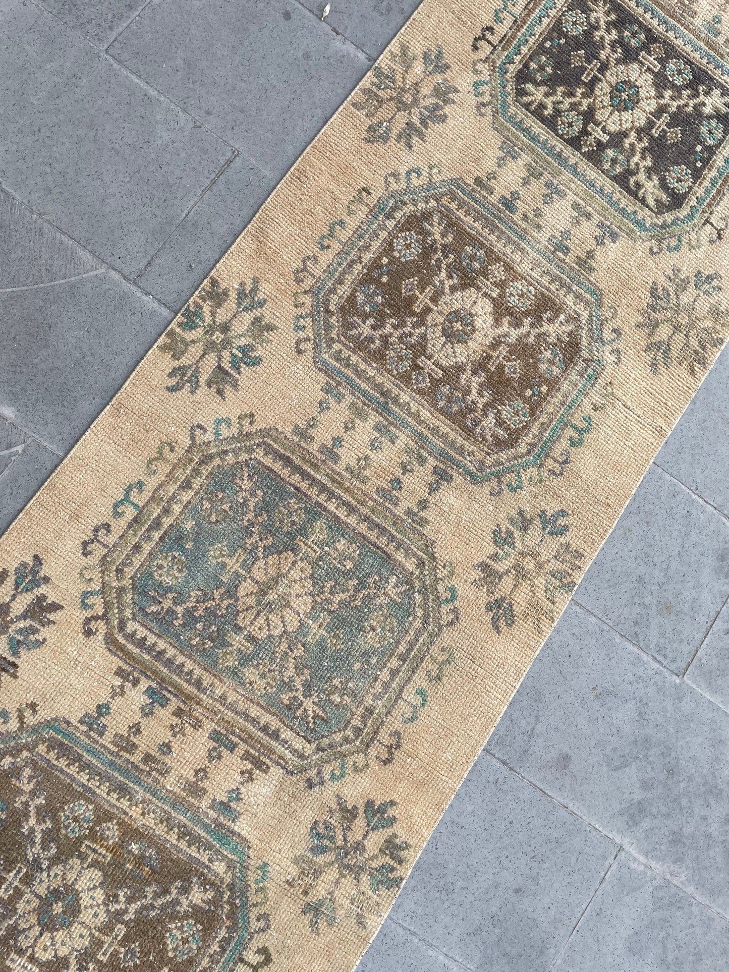 Muted Hand Knotted Extra Long Turkish Runner Very Long Stairs Runner Rug 2.8 x 20.7 Vintage Runner Rug XL Oriental Runner Staircase Runner