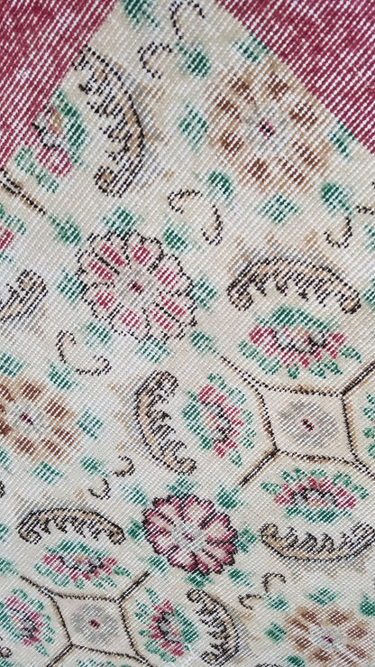 Oushak turkish rug, vintage rug, vintage oushak rug, vintage anatolian rug,kitchen runner rug unique hand made rug,bohemian rug 9'x5'6